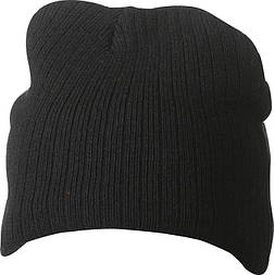 Вязана шапка трикотажна чорний Myrtle Beach mb7923