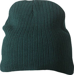 Класична шапка ребриста в'язка кольору темно-зелений Myrtle Beach mb7923