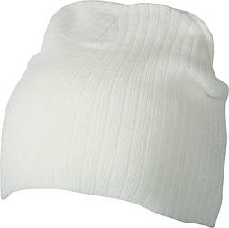 Класична шапка ребриста в'язка кольору білий Myrtle Beach mb7923