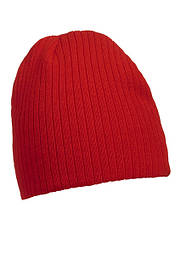 Класическа шапка ребриста в'язка колір червоний Myrtle Beach mb7923