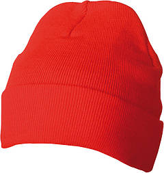 В'язана шапка з закотом Myrtle Beach Thinsulate колір червоний MB7551