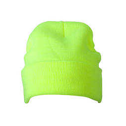 В'язана шапка з закотом Myrtle Beach Thinsulate колір неоново-жовтий MB7551