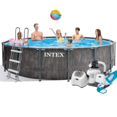 Каркасний басейн Intex 26742-11, 457 x 122 см (7 г/год, 7 900 л/год, драбина, тент, підстилка, набір для