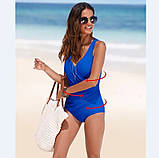 Суцільний жіночий купальник з утяжкою із якісного швидковисихаючого еластану S-5ХL – моделює фігуру та підкреслює талію, фото 8