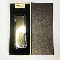 USB зажигалка в подарочной упаковке с двумя спиралями накаливания. YI-384 Цвет: золотой