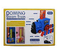 Детский поезд домино BYT Domino Steam Train BY-4003ABC дым, музыка, звук, свет, домино 80 штук, на батарейке