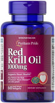 Puritan's Pride Red Krill Oil 1000 mg (170 mg Active Omega-3) 60 капсул