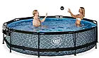 Круглий каркасний басейн Exit Toys (360 х 76 см) камінь, з куполом та фільтр-насосом, фото 6