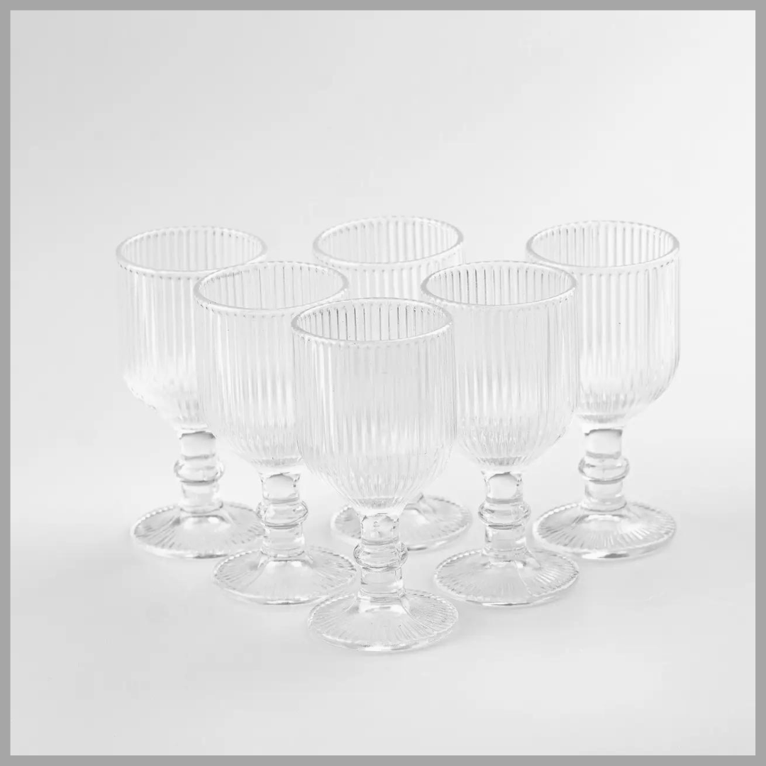 Рюмка на ножке для крепких напитков фигурная прозрачная ребристая из ...