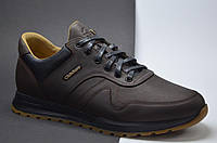 Мужские весенние и осенние кожаные кроссовки коричневые Clubshoes 2012