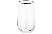 Склянка зі срібним кантом Monica, 600мл - 4 шт УПАКОВКА ТОВАР ВІД ВИРОБНИКА