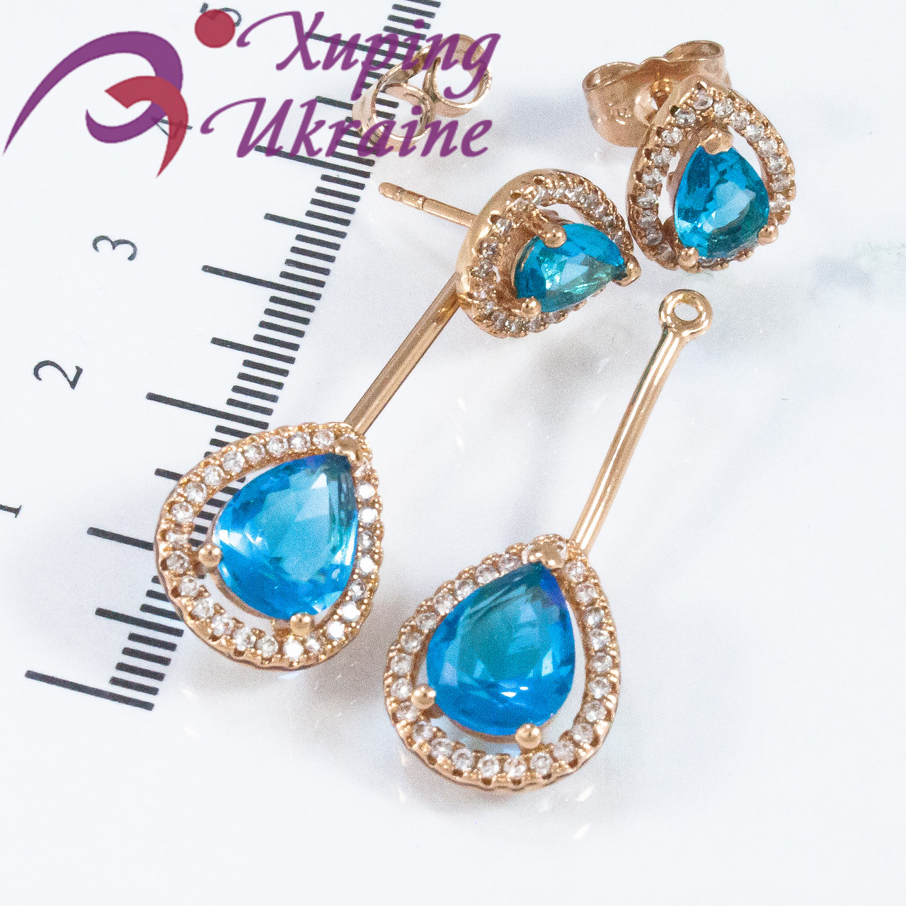 Сережки Xuping гвоздики Xuping 3,3 см (Медичне золото) 724040(3)