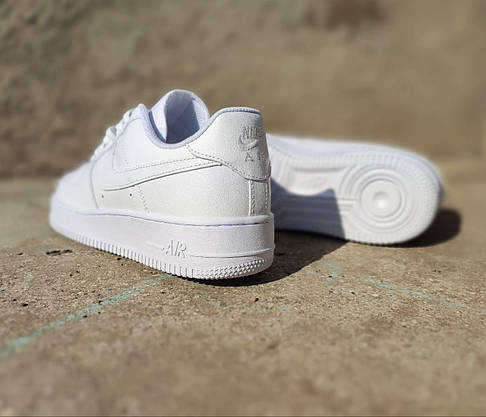 Кроссовки NIKE Air Force БЕЛЫЕ на высокой подошве женские унисекс демисезон лицензия натуральная кожа, фото 6