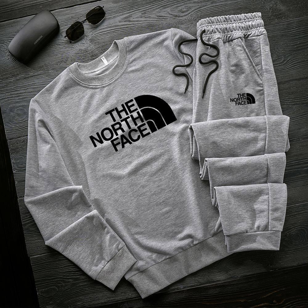 Спортивний костюм чоловічий The North Face весняний осінній сірий трикотажний кофта штани норт фейс