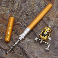 Вудка складана з котушкою та волосінню, телескопічна, Fishing rod in pen case, блешня, вудка руч BAN