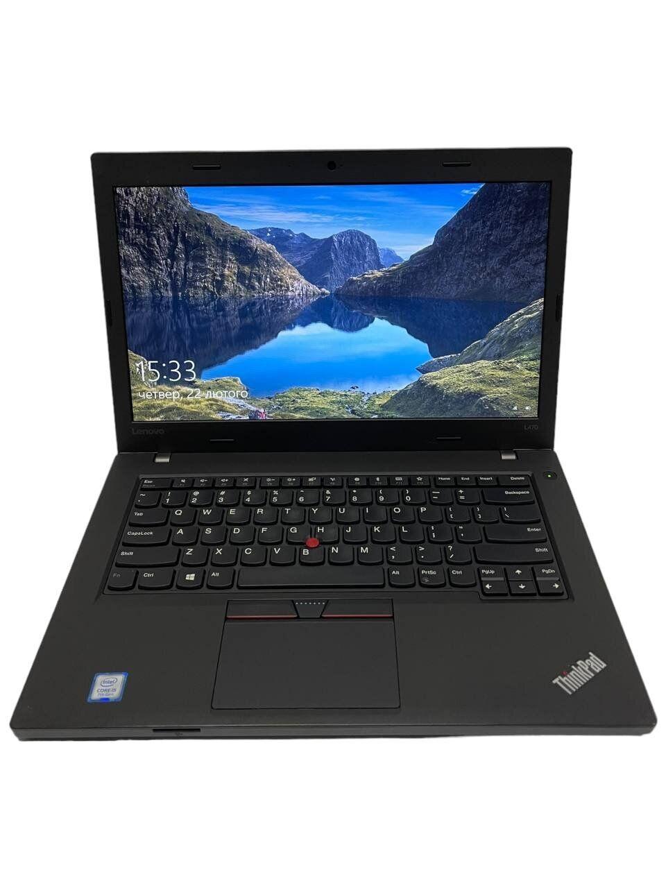Б/в Ноутбук Б-клас Lenovo ThinkPad L470 14" 1366x768| Core i5-7300U| 8 GB RAM| 240 GB SSD| HD 620