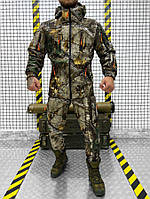 Костюм тактический куртка + штаны Softshell с утяжками лесной принт военная форма для разведки Камуфляж