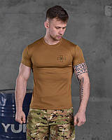 Футболка SSO CooLPass cayot, тактическая футболка койот для ЗСУ, военная потоотводящая футболка койот