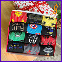 Мужские носки в подарочной коробке 12 пар носков, Подарочный бокс носков, Универсальный подарочный набор