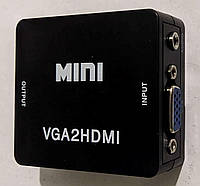 Адаптер VGA2HDMI Mini VGA - HDMI + 3.5 audio Black