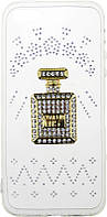 Чехол-накладка TOTO TPU case with stones iPhone SE/5/5S Perfume Transparent