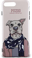 Чохол-накладка PUZOO TPU Glossy Shiny Powder Art dog iPhone 7 Plus/8 Plus Brown Aboo