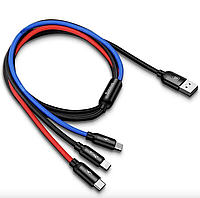 Кабель Baseus USB 3 в 1 Lightning Type-C Micro USB 30 см