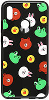 Чехол-накладка TOTO Cartoon Print Glass Case Huawei P Smart Z Line friends Black