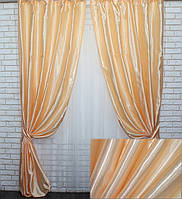 Атласные шторы 2шт 1,5х2,7м. цвет персиковый Код 797ш 30-576
