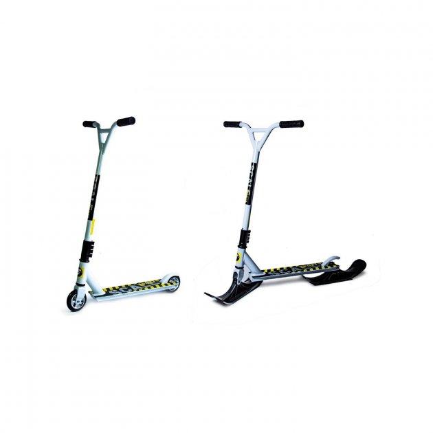 Самокат Снігохід 2 в 1 Scale Sports Extrem Колеса + Лижі Білий, фото 1