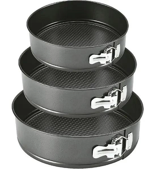 Круглі роз'ємні форми 3 шт. для запікання з антипригарним покриттям UNIQUE UN-1702