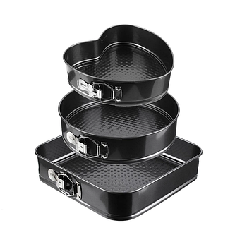 Форми для випічки в духовці UNIQUE UN-1703-10818 Металеві роз'ємні розсувні антипригарні форми 3 в 1