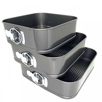 Форми для запікання з вуглецевої сталі з антипригарним покриттям UNIQUEUN-1704 Квадратні роз'ємні форми