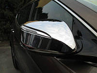 Хром накладки на зеркала Hyundai Santa Fe 2013- с вырезами под повортники (пластик)