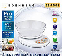EB-75821 - Электронные кухонные весы с чашей, 5 кг, белый пластик