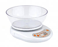 EB-75822 - Электронные кухонные весы с чашей, 7 кг, белый пластик