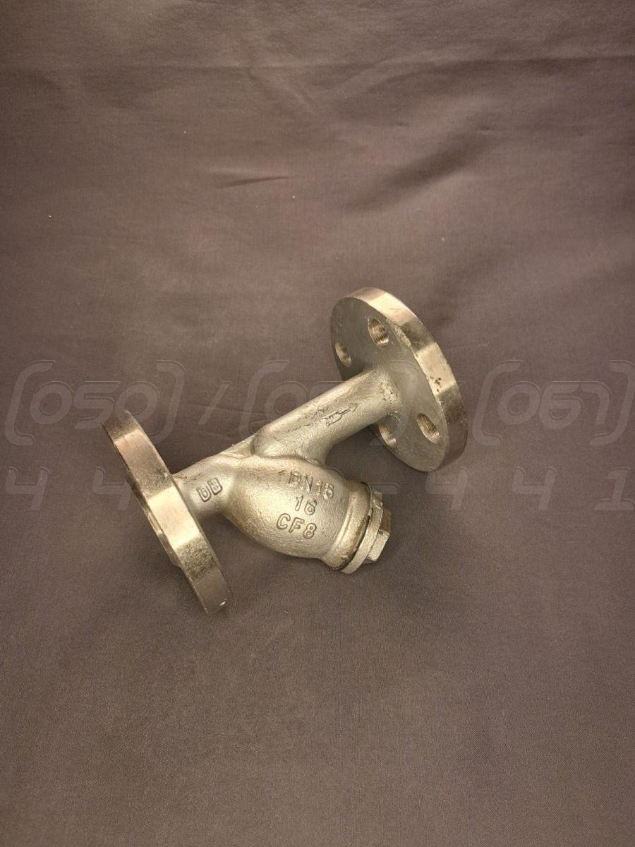 Фільтр сітчастий фланцевий нержавіючий DN15 (1/2"), н/ж сталь AISI304, PN16, Y-подібний, до 200°C, 60 меш