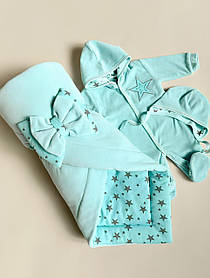 Весняний набір на виписку з пологового будинку, для прогулянок Зоряний Lari Ментоловий