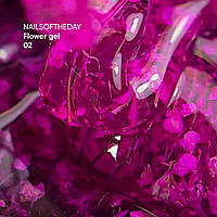 Розовый строительный гель с сухими цветочками NAILSOFTHEDAY Build gel Flower 02 15мл