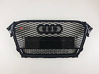 Решетка радиатора Audi A4 2011-2015год Черная с емблемой QUATTRO (в стиле RS)
