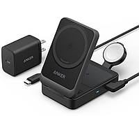 Зарядная док-станция Anker Magsafe MagGo 3-in-1 15w с блоком питания 40w, iPhone 15/15 Pro/15 Pro Max, iPhone