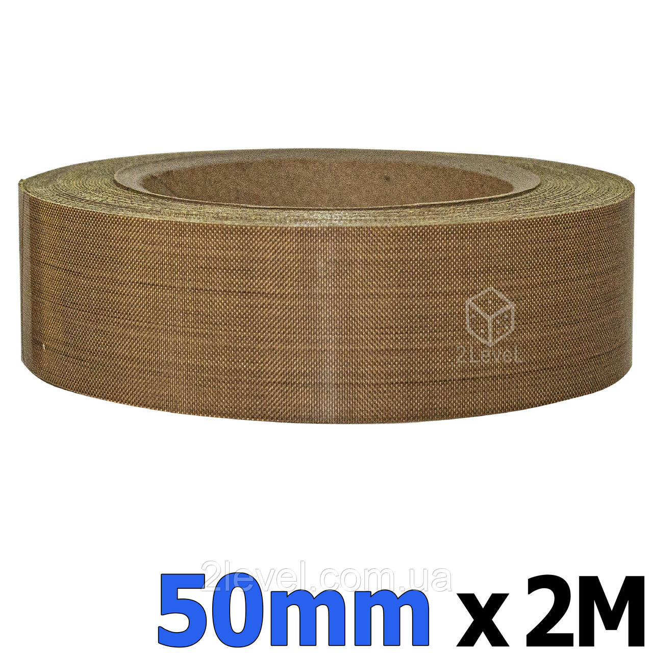 Стрічка PTFE 7013 на клейовій основі 50 mm Моток 2 м Тефлон у рулоні на клею 130 мкм Тефлонова стрічка Лакоткань