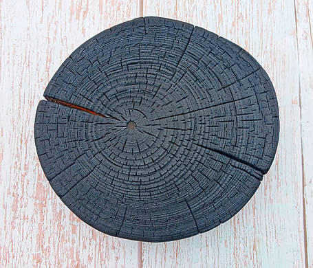 Слеб, зріз дерева "Blaсk" для декору та інтер'єру d 12х12см. Товщ 3см., фото 1