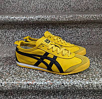 Жовті шкіряні жіночі кросівки Asics Onitsuka Tiger Yellow