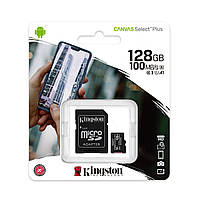 MicroSDXC (UHS-1) Kingston Canvas Select Plus 128Gb class 10 А1 (R-100MB/s) (adapter SD)