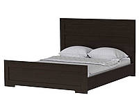 Кровать с высоким изголовьем для спальни 160х200 Light Венге, двухспальная кровать в белом цвете (IM)