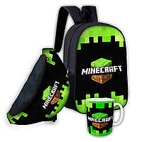 Набір дитячий майнкрафт "Minecraft" рюкзак, сумка-бананка, кружка (0367)