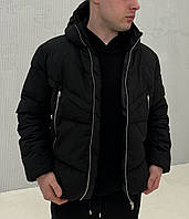 Куртка мужская с капюшоном | Молодежная куртка черная | Куртка мужская деми весенняя