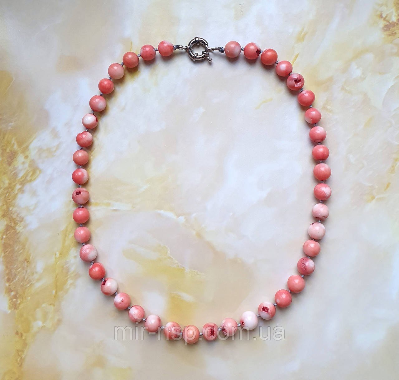 Намиста 100% натуральний корал 9,5 мм Єгипет вага 47г довжина 48 см, фото 1