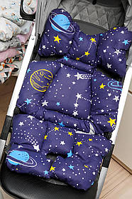 Матрасик у коляску / Ортопедичний вкладиш для автокрісла / Вкладиш у стілець для годування Lari Світло-синій